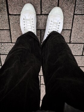 「Johnbull（ジョンブル）のアイテム（その他パンツ、ブラック系）」を使った、中嶋大介さん（メンズ・168cm）の冬コーディネート