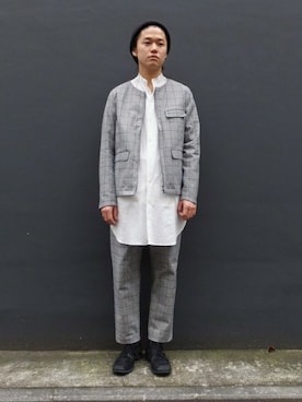 「ノーカラージャケット」｜beruf原宿staffさん（メンズ・175cm）の冬コーディネート