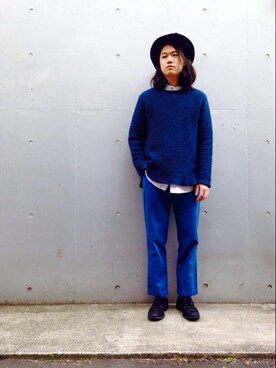 「THREE BLIND MICE（スリーブラインドマイス）のアイテム（帽子）」を使った、beruf原宿staffさん（メンズ・175cm）の冬コーディネート