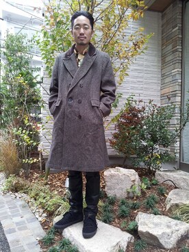 「THREE BLIND MICE（スリーブラインドマイス）のアイテム（パンツ）」を使った、beruf原宿staffさん（メンズ・165cm）の冬コーディネート
