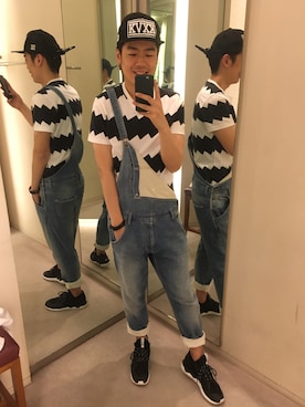 「ZARA（ザラ）のアイテム（サロペット/オーバーオール）」を使った、2868さん（メンズ・180cm）の春コーディネート