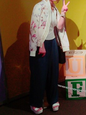 「stradivarius（ストラディバリウス）のアイテム（ブルゾン）」を使った、♡さん（レディース・152cm）の春コーディネート