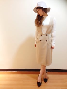 「UNRELISH（アンレリッシュ）のオペラカットパンプス（パンプス）」を使った、yurikoさん（レディース・153cm）の冬コーディネート