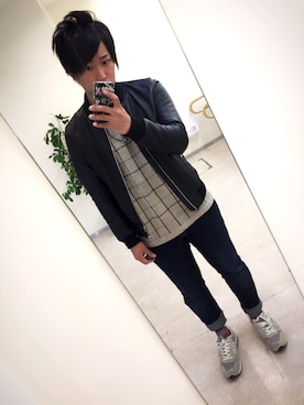 「アイテム（その他、ブルー系）」を使った、こーさん（メンズ・175cm）の秋コーディネート