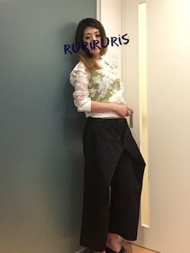 「フラワープリント」｜「アイテム（その他シューズ）」を使った、rurirurisさん（レディース・168cm）の夏コーディネート