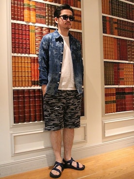 「柄シャツ」｜エノ＿エノモトさん（メンズ・175cm）の春コーディネート