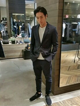 「DIESEL（ディーゼル）のアイテム（テーラードジャケット）」を使った、masatoさん（メンズ・180cm）の秋コーディネート
