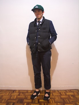 「BAL（バル）のアイテム（帽子）」を使った、Wall of Sound さん（メンズ・172cm）の冬コーディネート