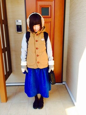 「アイテム（ダウンベスト、その他）」を使った、ちー。さん（レディース・150cm）の冬コーディネート