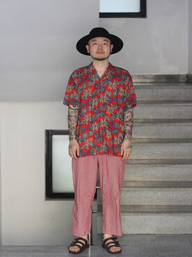 「アイテム（つなぎ/オールインワン、ベージュ系）」を使った、최송혁さん（メンズ・179cm）の夏コーディネート