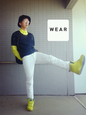 「TOMMY（トミー）のアイテム（スニーカー）」を使った、しょたさん（メンズ・173cm）の春コーディネート