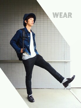 「RAGEBLUE（レイジブルー）の綿麻マウンテンHAT/566541（ハット）」を使った、しょたさん（メンズ・173cm）の秋コーディネート