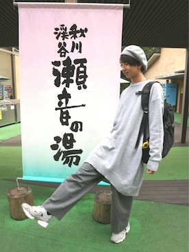 「markaware（マーカウェア）のアイテム（帽子）」を使った、しょたさん（メンズ・173cm）の秋コーディネート