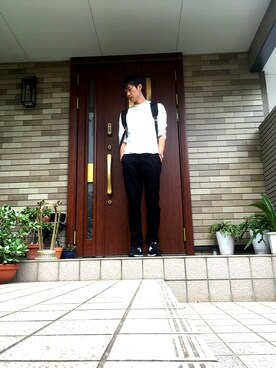 「ユニクロU」｜そら太郎さん（メンズ・183cm）の秋コーディネート