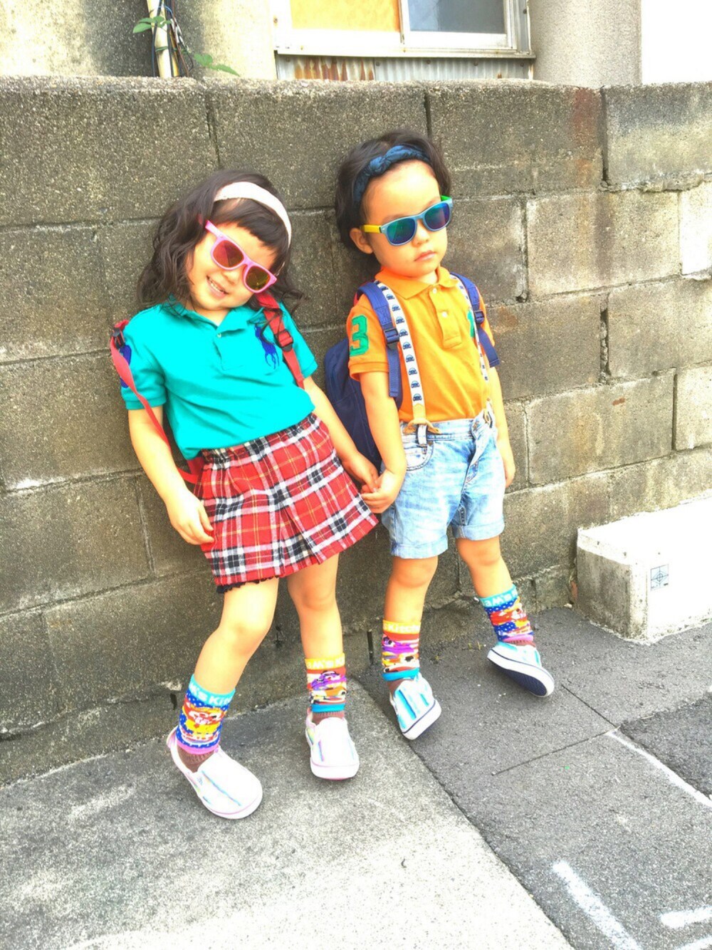 「カップルコーデ、ハロウィン、wearhalloween2016」｜「POLO RALPH LAURENのアイテム（ポロシャツ、オレンジ系）」を使った、にい★けいさん（キッズ・100cm）の秋コーディネートの1枚目の写真