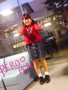 「ルーズソックス」｜「アイテム（サロペット/オーバーオール）」を使った、ややさん(mer会)さん（レディース・151cm）の秋コーディネート