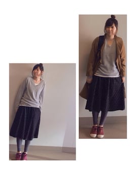 「studio CLIP（スタディオクリップ）のアイテム（ステンカラーコート）」を使った、zzzさん（レディース・157cm）の冬コーディネート