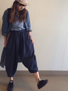 「ジャパンブルー」｜「アイテム（ワンピース/ドレス）」を使った、zzzさん（レディース・157cm）の夏コーディネート