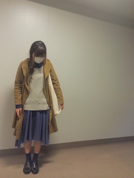 「studio CLIP（スタディオクリップ）のアイテム（ステンカラーコート）」を使った、zzzさん（レディース・157cm）の秋コーディネート