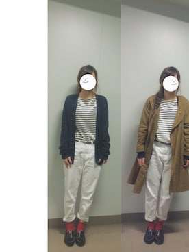 「studio CLIP（スタディオクリップ）のアイテム（ステンカラーコート）」を使った、zzzさん（レディース・157cm）の秋コーディネート