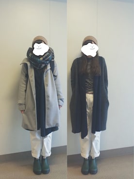 「長靴」｜「アイテム（その他アウター）」を使った、zzzさん（レディース・157cm）の冬コーディネート
