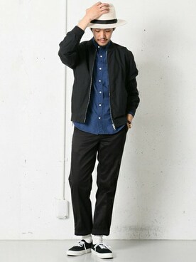 「URBAN RESEARCH DOORS（アーバンリサーチドアーズ）のDOORS CHINO Standard（チノパンツ）」を使った、Taniさん（メンズ・172cm）の秋コーディネート