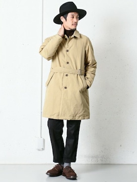 「tricker's」｜「アイテム（ステンカラーコート）」を使った、Taniさん（メンズ・172cm）の秋コーディネート