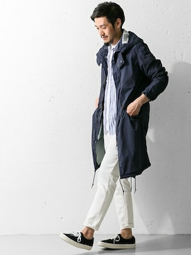 「URBAN RESEARCH DOORS」｜「アイテム（モッズコート）」を使った、Taniさん（メンズ・172cm）の春コーディネート