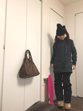 「ROXY（ロキシー）のアイテム（その他アウター）」を使った、ｎａｎａさん（レディース・153cm）の冬コーディネート