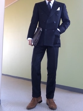 「スーツ」｜agnelliさん（メンズ・163cm）の秋コーディネート