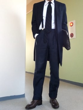 「ブレイシーズ」｜agnelliさん（メンズ・163cm）の冬コーディネート