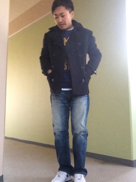 「PRPS（ピーアールピーエス）のアイテム（パンツ）」を使った、agnelliさん（メンズ・163cm）の冬コーディネート