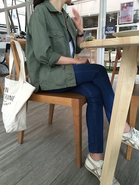 「アイテム（ブラジャー、グレー系）」を使った、PEACE.Sさん（レディース・160cm）の春コーディネート