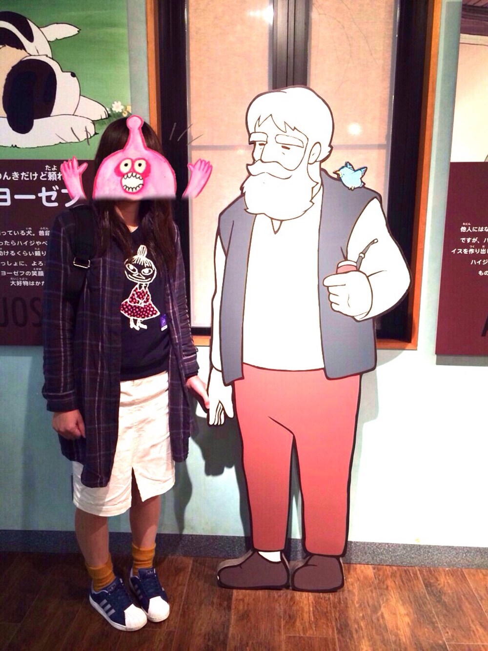 「RETRO GIRL、LOWRYS FARM、marimekko、adidas」｜「LOWRYS FARMのアイテム（ワンピース、グリーン系）」を使った、mihoさん（レディース・165cm）の秋コーディネートの1枚目の写真