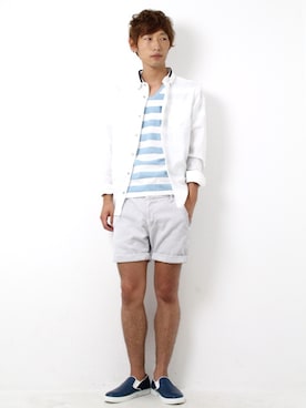 「NO ID.（ノーアイディ）のアイテム」を使った、CHARGERさん（メンズ・172cm）の夏コーディネート