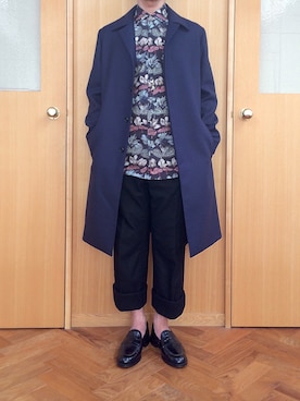 「MARNI（マルニ）のアイテム（ステンカラーコート）」を使った、watanababyさん（メンズ・168cm）の冬コーディネート