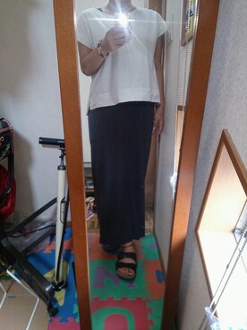 「urbanresearchのアイテム（トップス、ホワイト系）」を使った、Yumeyuaさん（レディース・164cm）の夏コーディネート