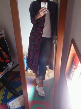 「FREE'S SHOP（フリーズショップ）のアイテム（パンツ、ブルー系）」を使った、Yumeyuaさん（レディース・164cm）の秋コーディネート