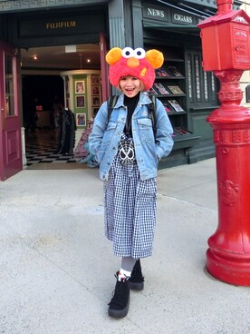 「大阪環球影城」｜江江さん（レディース・154cm）の春コーディネート