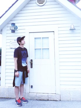 「膝上ショーツ」｜「アイテム（ブルゾン）」を使った、SHOOP+ plusさん（メンズ・170cm）の夏コーディネート
