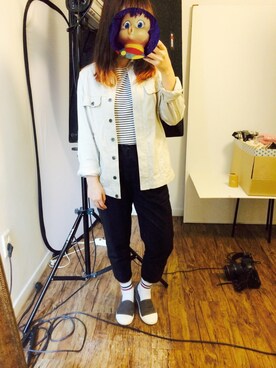 「no brand（ノーブランド）のアイテム（その他アウター、ベージュ系）」を使った、sujung_bさん（レディース・154cm）の秋コーディネート