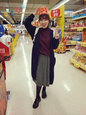 「no brand（ノーブランド）のアイテム（ワンピース、ブラック系）」を使った、sujung_bさん（レディース・154cm）の秋コーディネート