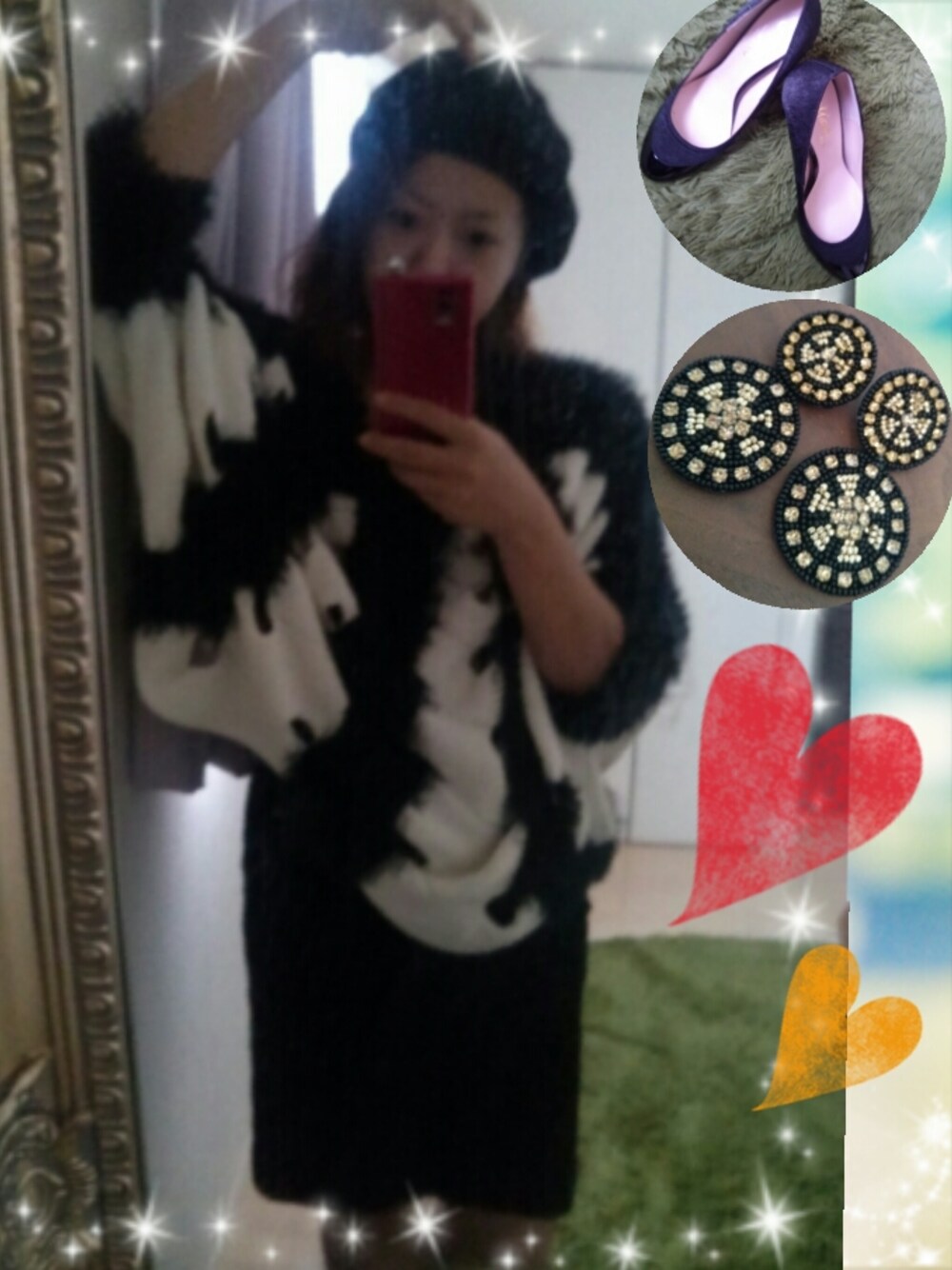 ブラック系のボストンバッグを着用したレディースの秋コーディネートの1枚目の写真