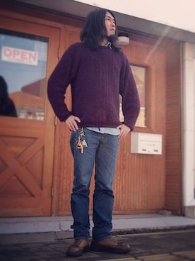 「Danner（ダナー）のアイテム（シューズ）」を使った、HamburgCafeさん（メンズ・179cm）の冬コーディネート