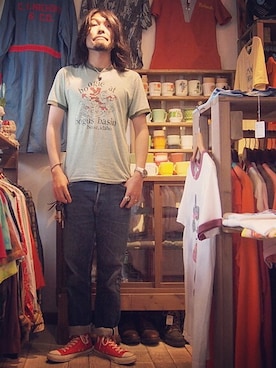「HAMILTON（ハミルトン）のアイテム（腕時計）」を使った、HamburgCafeさん（メンズ・179cm）の夏コーディネート