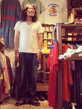 「HAMILTON（ハミルトン）のアイテム（腕時計）」を使った、HamburgCafeさん（メンズ・179cm）の夏コーディネート