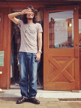 「HAMILTON（ハミルトン）のアイテム（腕時計）」を使った、HamburgCafeさん（メンズ・179cm）の夏コーディネート