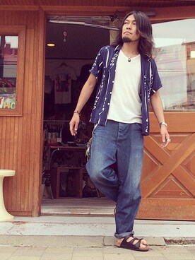 「HAMILTON（ハミルトン）のアイテム（腕時計）」を使った、HamburgCafeさん（メンズ・179cm）の夏コーディネート