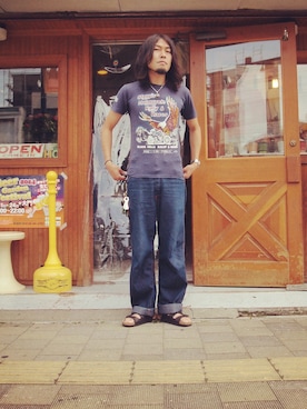 「HAMILTON（ハミルトン）のアイテム（腕時計）」を使った、HamburgCafeさん（メンズ・179cm）の夏コーディネート