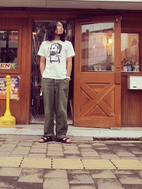 「HAMILTON（ハミルトン）のアイテム（腕時計）」を使った、HamburgCafeさん（メンズ・179cm）の夏コーディネート